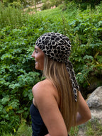Bandana à nouer dentelle noir à motif