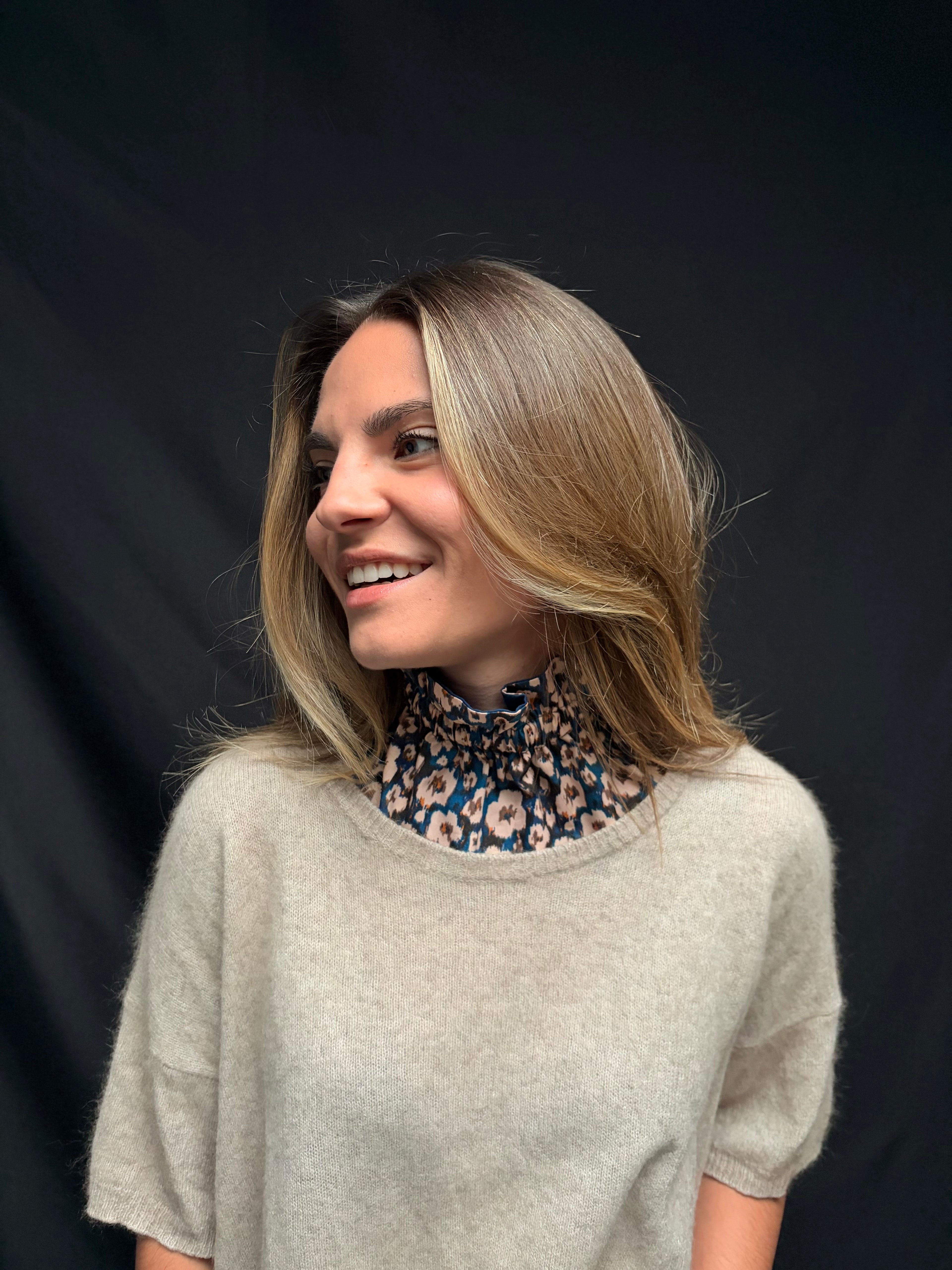 Col réversible - Léopard / Bleu marine