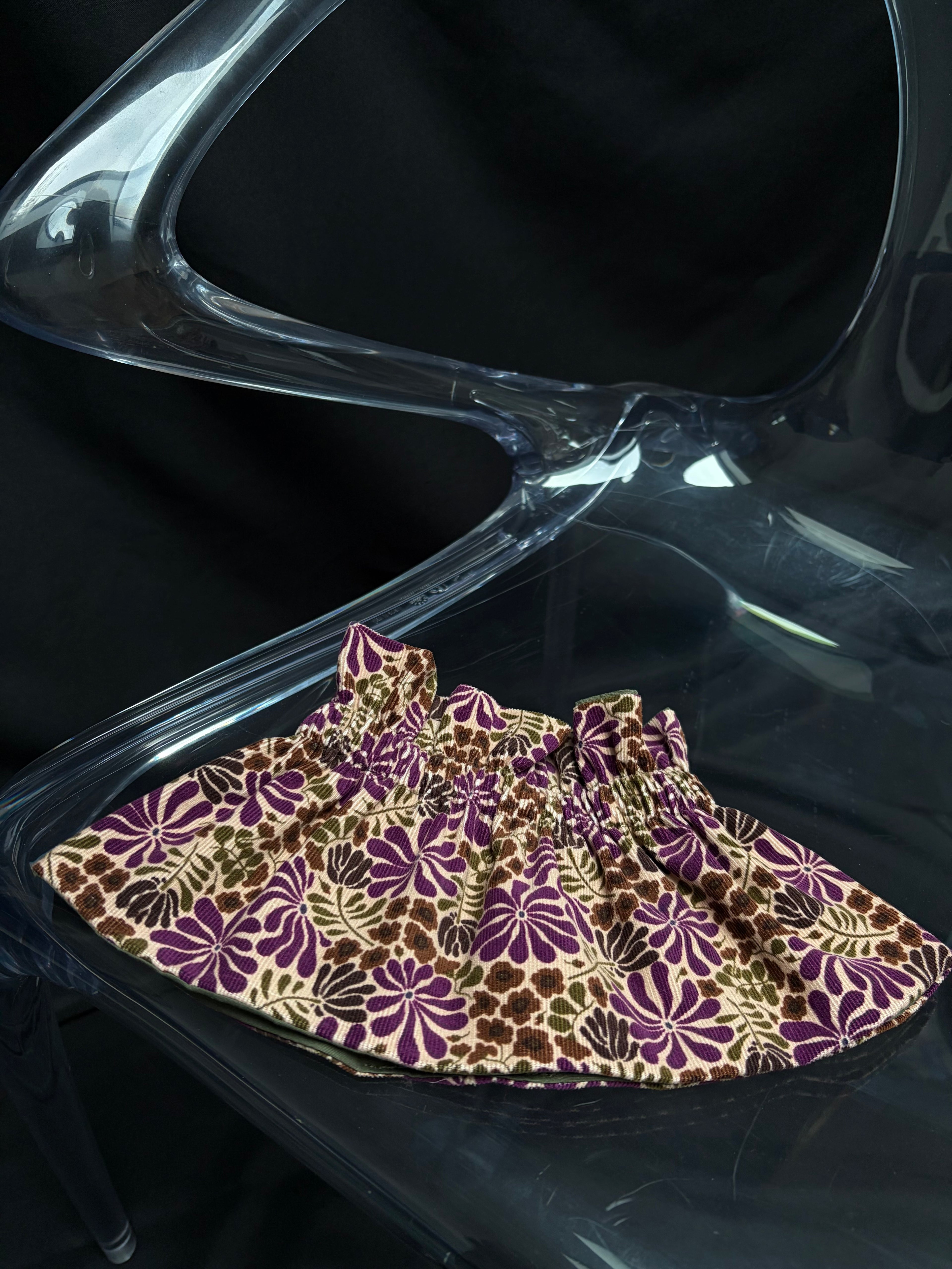 Col réversible - Fleuris / Kaki